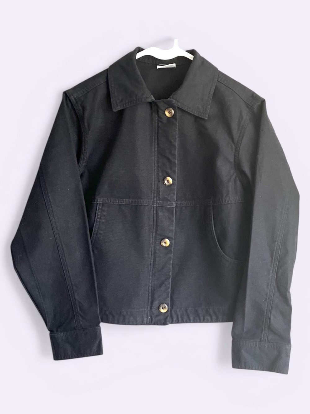 Columbia Hemp Cotton Black Indigo Canyon Boxy Jacket Sz XS